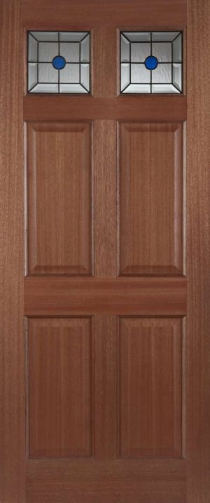 HARDWOOD COLONIAL TOP LIGHT LEAD GLAZED EXTERNAL DOOR - Mendes Doors