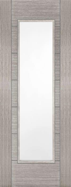 Light Grey Corsica 1 Light Glazed FD30  Internal Door Prefinished - Mendes Doors