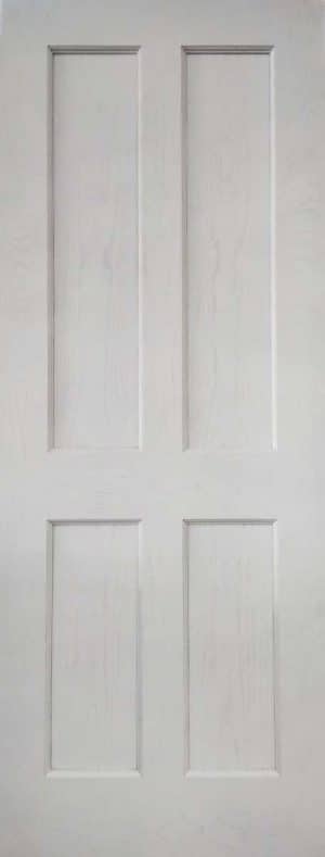 White Primed Oak Essex 4 Panel Internal Door - Mendes Doors