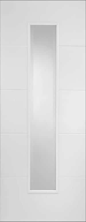 WHITE ORTA 1 LIGHT GLAZED SEMI SOLID PRIMED INTERNAL DOOR - Mendes Doors