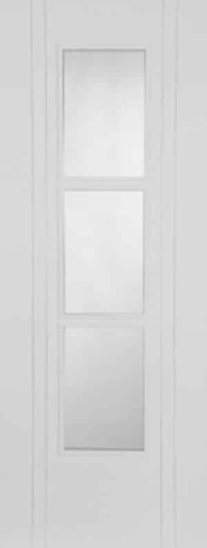 WHITE CAPRI 3 LIGHT GLAZED SEMI SOLID PRIMED INTERNAL DOOR - Mendes Doors