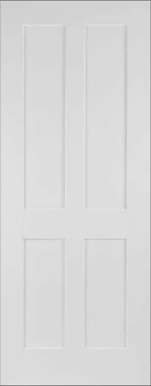 WHITE SHAKER 4 PANEL FD30 PRIMED INTERNAL DOOR - Mendes Doors