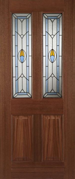 HARDWOOD EDWARDIAN BLUE GLAZED