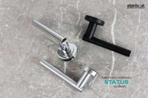 STATUS Nebraska Lever on Round Rose - Matt Black