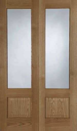 OAK CHISWICK GLAZED REBATED (RHPO) PAIR PREFINISHED INTERNAL DOOR - Mendes Doors