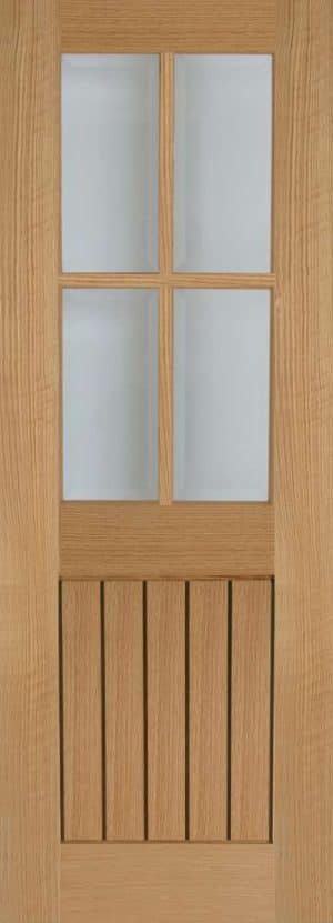 OAK MEXICANO 4 LIGHT GLAZED UNFINISHED INTERNAL DOOR - Mendes Doors