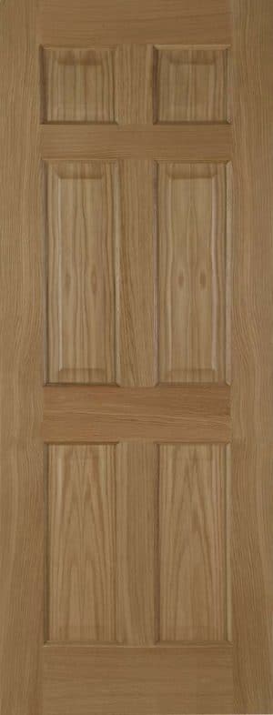 Oak 6 Panel Recessed Unfinished Internal Door - Mendes Doors