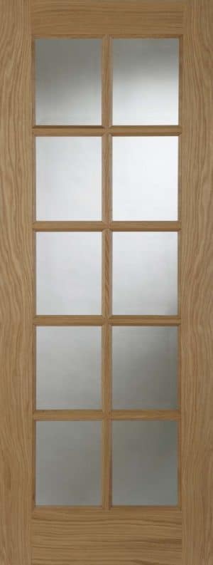 OAK 10 LIGHT GLAZED UNFINISHED INTERNAL DOOR - Mendes Doors