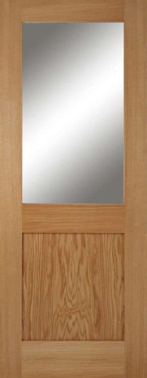 Oak Marlborough 1 Panel 1 Light Glazed Unfinished Internal Door - Mendes Doors