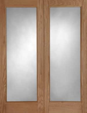 Oak Pattern 20 Double Glazed Intrnal Door Rebated Pair (RHPO) - Mendes Doors