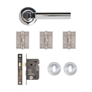 Arcadia Mortice Kit Polished Chrome Finish - Deanta Doors