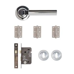 Arcadia Mortice Kit Polished Chrome Finish - Deanta Doors