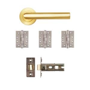 Ares Latch Kit Satin Brass Finish - Deanta Doors