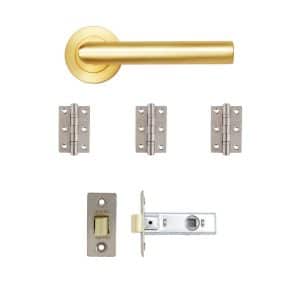 Ares Latch Kit Satin Brass Finish - Deanta Doors