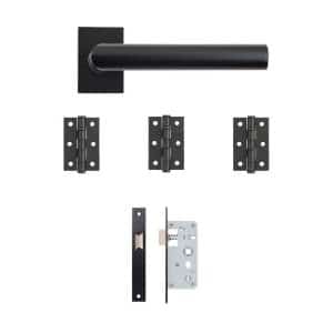 Ares Urban Latch Kit | 76x50x2mm Hinges - Deanta Doors