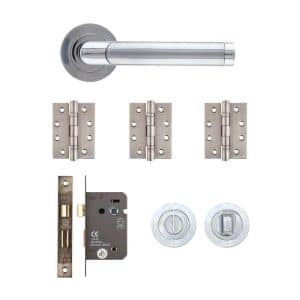 Augustus Bathroom Kit Matt Polished Chrome Finish - Deanta Doors