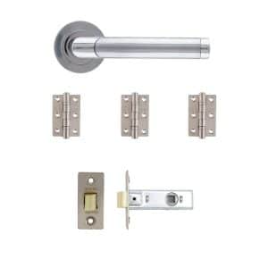 Augustus Latch Kit Matt Polished Chrome Finish - Deanta Doors