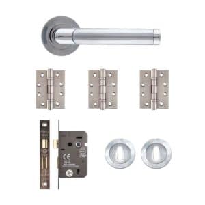 Augustus Mortice Kit Matt Polished Chrome Finish - Deanta Doors