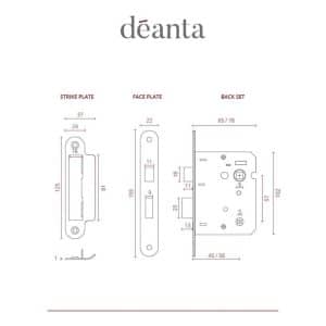 3 Lever Bathroom Lock Satin Nickel