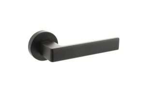 CleanTouch Anti-Bac Forme Asti Designer Lever on Minimal Round Rose - Matt Black