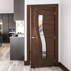 Cadiz Prefinished Walnut Glazed Internal Door FSC - Deanta Doors