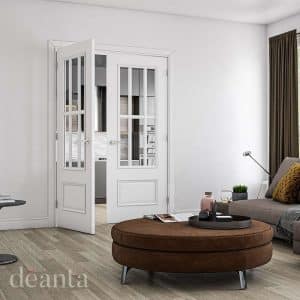 Canterbury White Primed Bevelled Glaze Internal Door - Deanta Doors