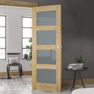 Coventry Prefinished Oak Frosted Glaze Internal Door FSC - Deanta Doors