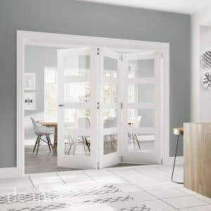 Coventry White Primed Glazed FD30 Internal Door - Deanta Doors