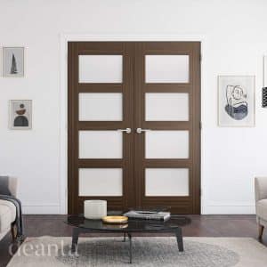 Coventry Prefinished Walnut Frosted Glaze Internal Door FSC - Deanta Doors