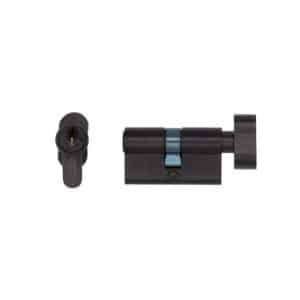 Euro Cylinder Lock Black Steel Finish - Deanta Doors