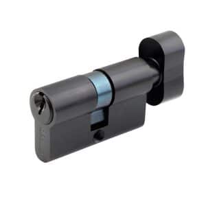 Euro Cylinder Lock Black Steel Finish - Deanta Doors