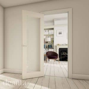 Denver White Primed Glazed Internal Door - Deanta Doors