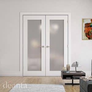 Denver White Primed Frosted Glaze Internal Door - Deanta Doors