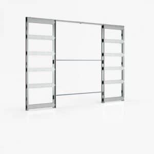 Double Door Kit + Handle & Doorjamb 125mm White Frame + Satin Chrome Finish Hardware - Deanta Doors