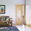 Double Door Kit + Handle & Doorjamb 100mm Oak Frame + Satin Chrome Finish Hardware - Deanta Doors - Image 2