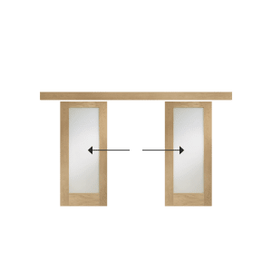 Easi-Glide Oak Gliding Door Frame (including hardware) - XL Joinery Doors