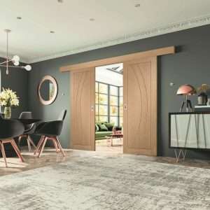 Easi-Glide Oak Gliding Door Frame (including hardware) - XL Joinery Doors