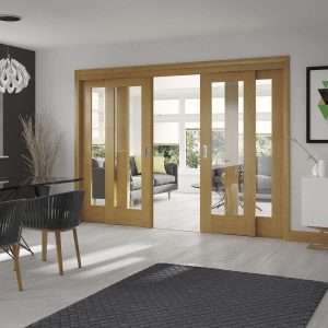 Easi-Slide Oak  Room Divider Door System - XL Joinery Doors