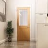 Ely Unfinished Oak Glazed (1L Half) Internal Door - Deanta Doors - Image 2