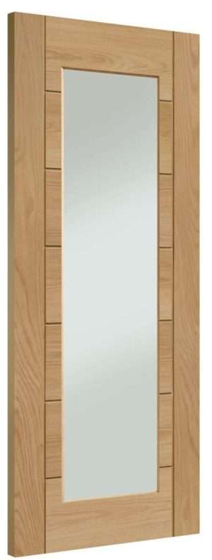 Palermo Essential 1 Light Pre-Finished Internal Oak Door with Clear Glass - XL Joinery Doors