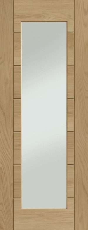 Palermo Essential 1 Light Pre-Finished Internal Oak Door with Clear Glass - XL Joinery Doors