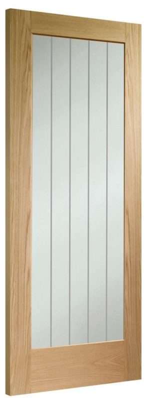 Suffolk Essential Pattern 10 Internal Oak Door with Clear Etched Glass - XL Joinery Doors