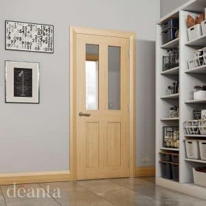 Eton Unfinished Oak Glazed Internal Door - Deanta Doors