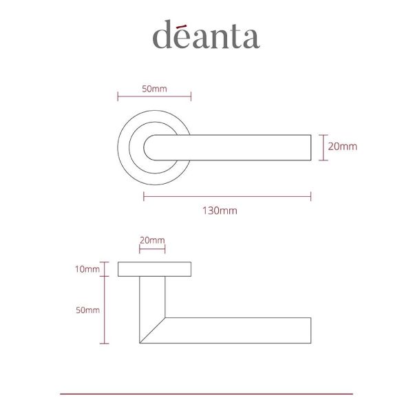 Ares Satin Brass Handle - Deanta Doors - Image 3