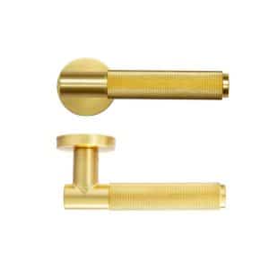 Sparta Satin Brass Handle - Deanta Doors