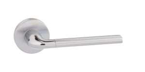 Forme Milly Designer Lever on Minimal Round Rose - Satin Chrome/Polished Chrome