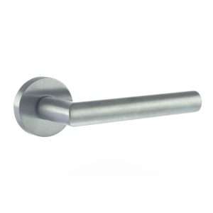 Forme Elle Designer Lever on Minimal Round Rose - Satin Chrome