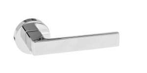 Forme Asti Designer Lever on Minimal Round Rose - Polished Chrome