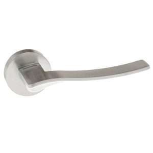 Forme Olimpia Designer Lever on Minimal Round Rose - Satin Chrome