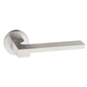 Forme Ginevra Designer Lever on Minimal Round Rose - Satin Chrome